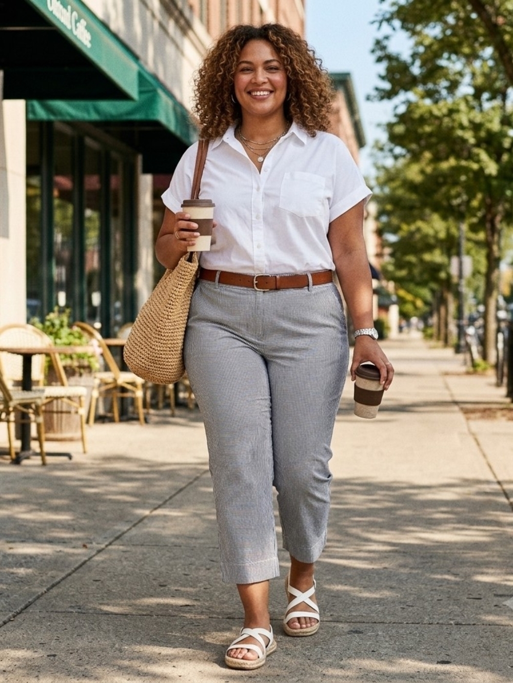 NWT Talbots Classic Gray Pinstripe Wide Leg Crop Chino Pants Size 16w